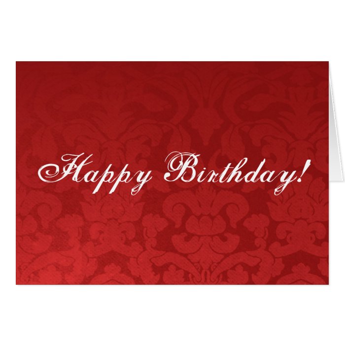 Red Vintage Background Happy Birthday Card