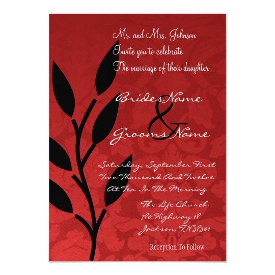 Red Vintage Background Wedding Invites