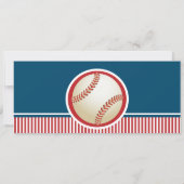 Red Vintage Baseball Ticket Couples Baby Shower Invitation (Back)
