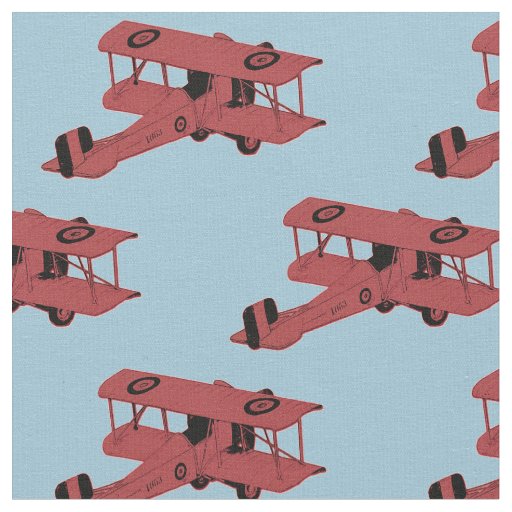 Red vintage biplanes fabric