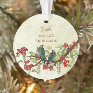 Red Vintage Bird Bridesmaid Ornament