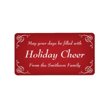 Red Vintage Christmas Gift Label Stickers by thechristmascardshop at Zazzle