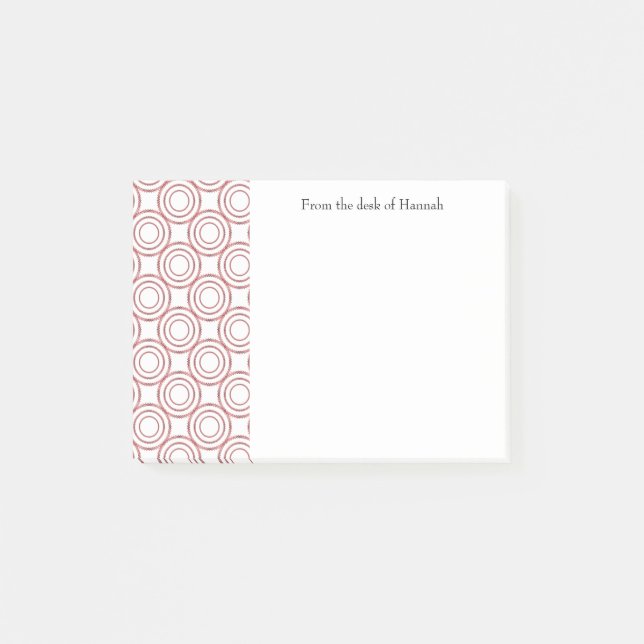 Red Vintage Circle Pattern Personalized Notes (Front)