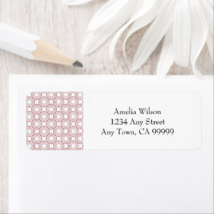 Red Vintage Circle Pattern Return Address Label
