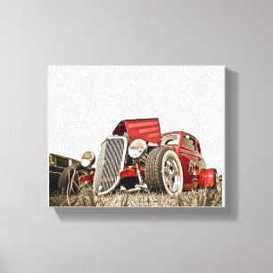 Red Vintage Classic Car Collector Canvas Art