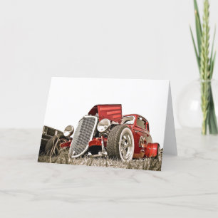 Red Vintage Classic Car Collector Greeting Card