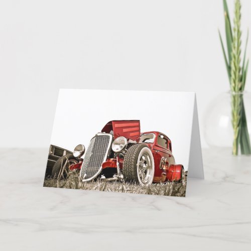 Red Vintage Classic Car Collector Greeting Card