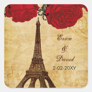 red vintage eiffel tower Paris envelopes seals