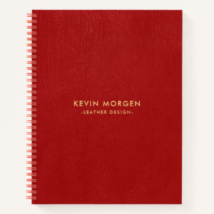 Red Vintage Faux Leather Notebook
