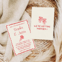 Red Vintage Floral Bouquet Wedding