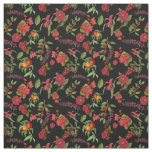Red Vintage Floral Fabric