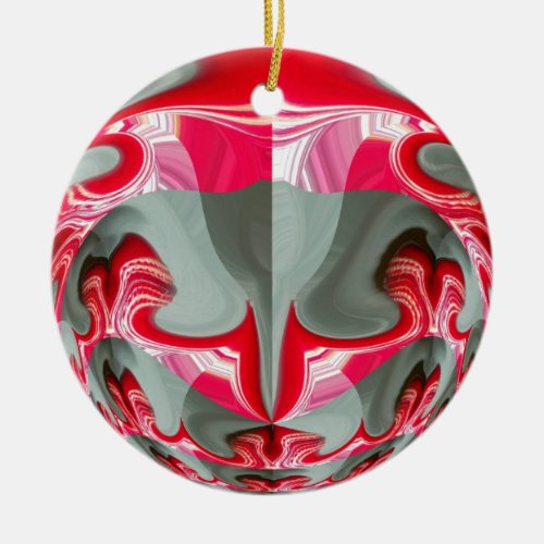 Red Vintage Hakuna Matata round giftsjpg Ceramic Ornament