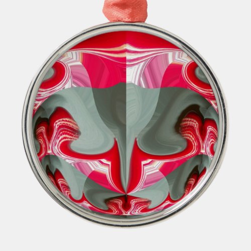 Red Vintage Hakuna Matata round giftsjpg Metal Ornament