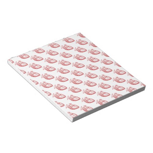 Red Vintage Hearts 55 x 6 Notepad 40 pages