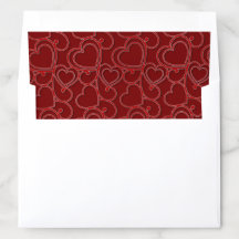 Red Vintage Hearts Swirl Pattern Valentine's Day