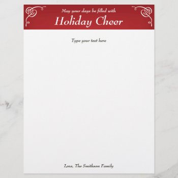 Red Vintage Holiday Or Christmas Letter Stationary by thechristmascardshop at Zazzle