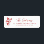Red Vintage Holly Christmas Holiday Return Address Label<br><div class="desc">Featuring our original hand-drawn hollies with a vintage feel in red. All colors are customizable with the edit tool.</div>