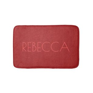 Red Vintage Leather Monogram Bath Mat