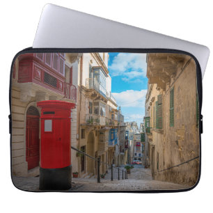 Red vintage mail box in Malta Laptop Sleeve