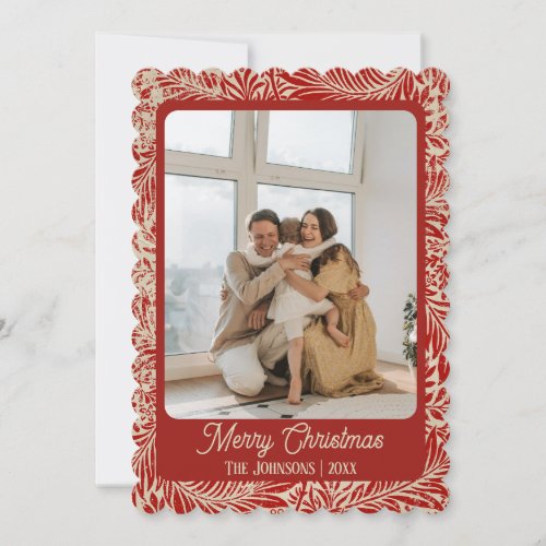 Red Vintage Photo Christmas Card