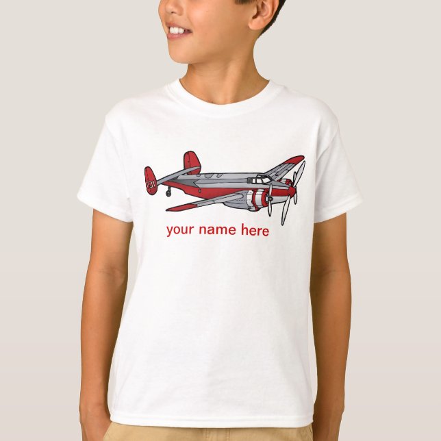 Red Vintage Plane Kids' Basic Shirt (Front)