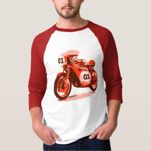Red Vintage Racing Motorcycle T-Shirt