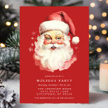 Red Vintage Retro Santa Claus Christmas Party Invitation<br><div class="desc">Invite your guests to a festive holiday celebration with this Red Vintage Retro Santa Claus Christmas Party Invitation. Featuring a beautifully vintage retro watercolor Santa, this classic design exudes charm and sophistication. Perfect for a holiday gathering, the invitation allows you to customize with your event details, creating a personalized touch...</div>