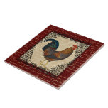 Red Vintage Rooster Tile<br><div class="desc">Red Vintage Rooster</div>