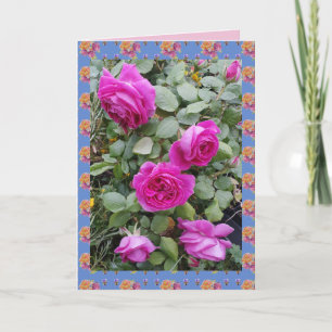 Red Vintage Roses Rose Garden flowers Card