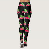 Bright Christmas Mistletoe and Leaf Pattern Leggings, Zazzle