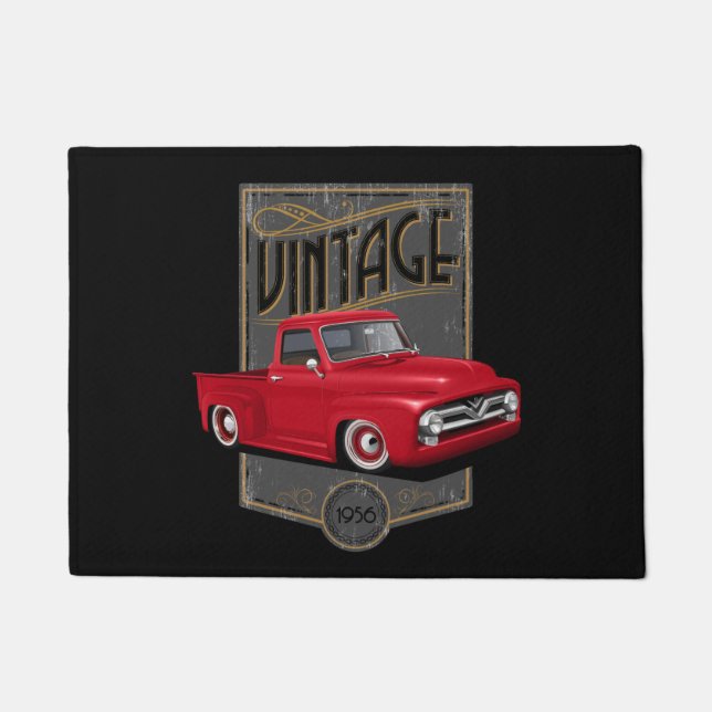 Red Vintage Truck Doormat (Front)