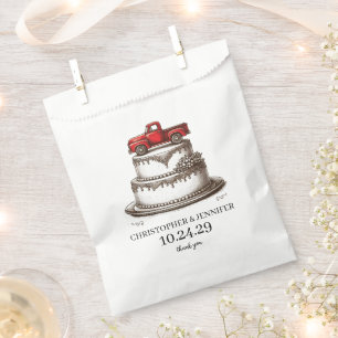 Red Vintage Truck Favor Bag