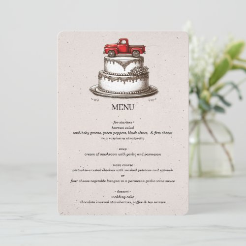 Red Vintage Truck Menu