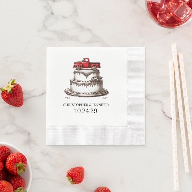 Red Vintage Truck Napkins (Insitu)