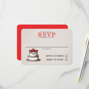 Red Vintage Truck RSVP Card
