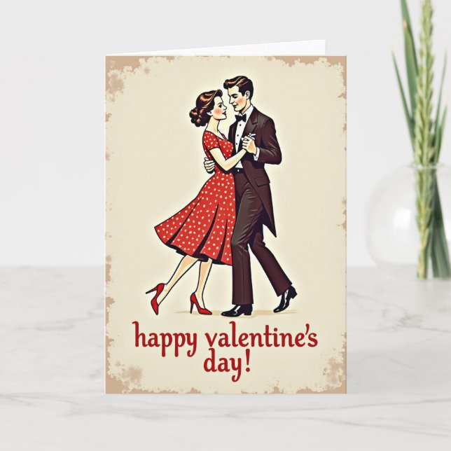 Red Vintage Valentines Dance Card (Front)