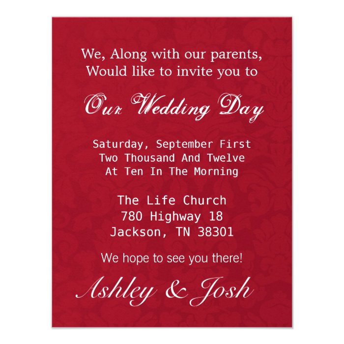 Red Vintage Wedding Invites