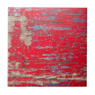 Red Vintage Wood Ceramic Tile