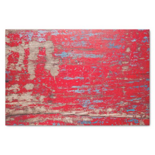 Red Vintage Wood Tissue Paper