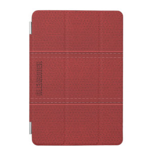 Red Vintage Worn-Out Faux Leather Look iPad Mini Cover