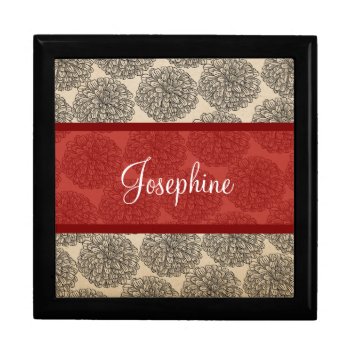 Red Vintage Zinnia Gift Box by Superstarbing at Zazzle