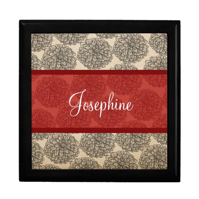 Red Vintage Zinnia Gift Box (Front)