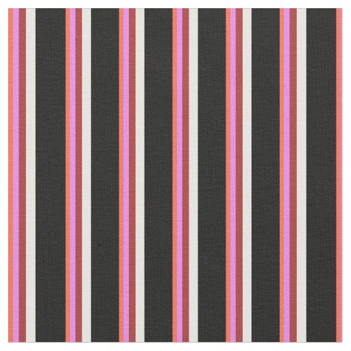 Red, Violet, Brown, White, and Black Lines Fabric
