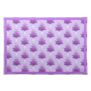Red-Violet Evergreen Christmas Trees Cloth Placemat