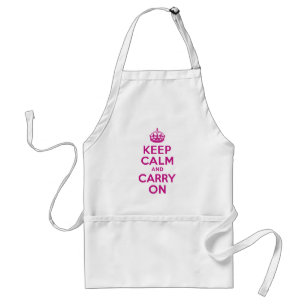 Red-Violet Keep Calm and Carry On Adult Apron
