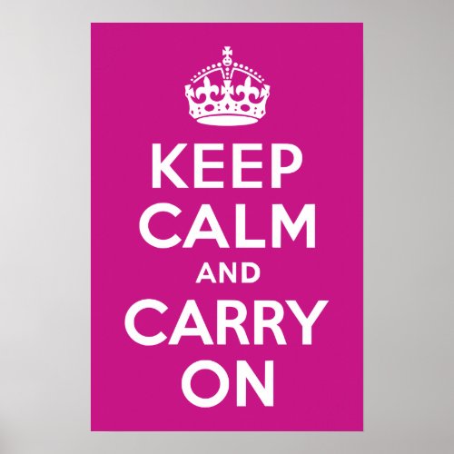 Red_Violet Keep Calm and Carry On Poster