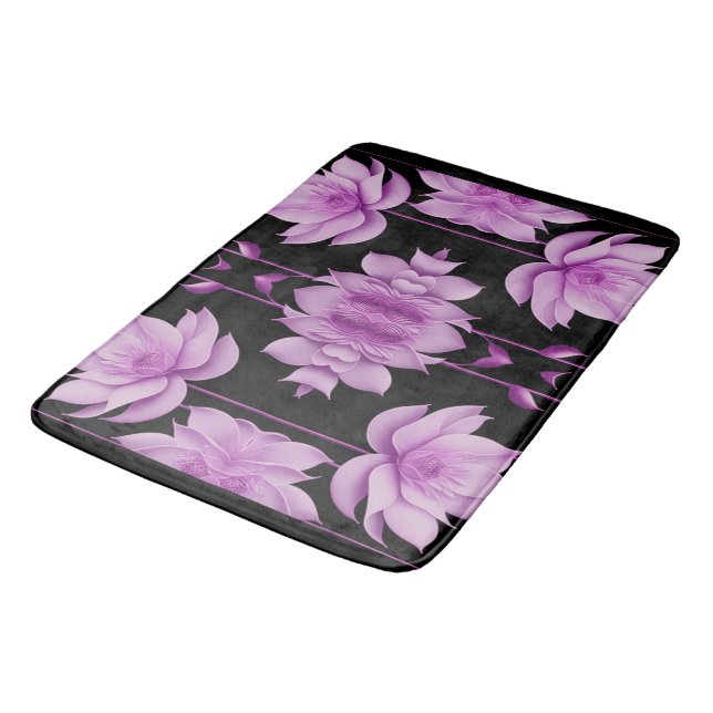 Red-violet Lotus Bath Mat (Angled)