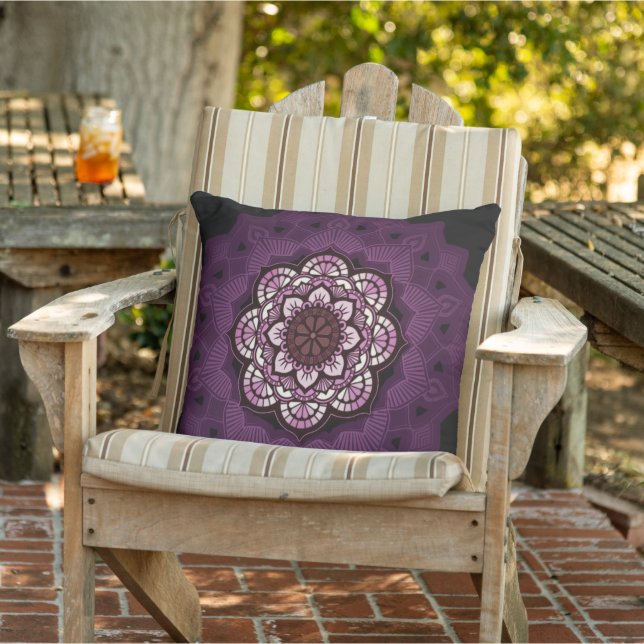 Red-violet Lotus Outdoor Pillow (Chair)