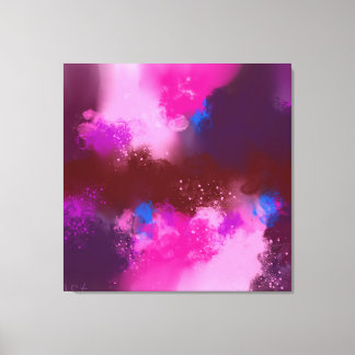 Red Violet Purple Blue Abstract Contemporary Canvas Print