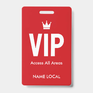 Red VIP Access identification VIP lounges Badge